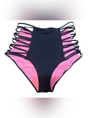 Victoria secret pink high waisted strappy bikini bottoms